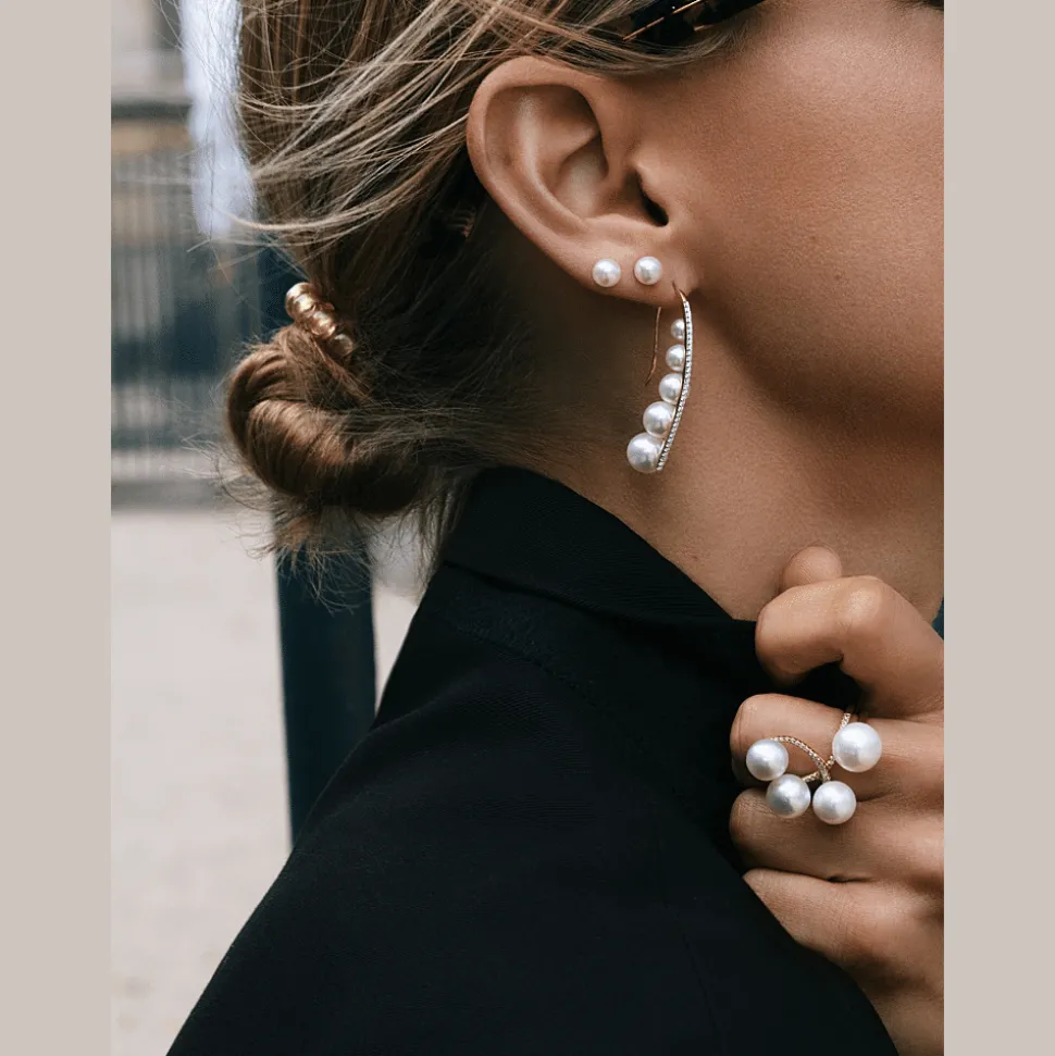 Appassionata oorbellen met parels en diamanten
