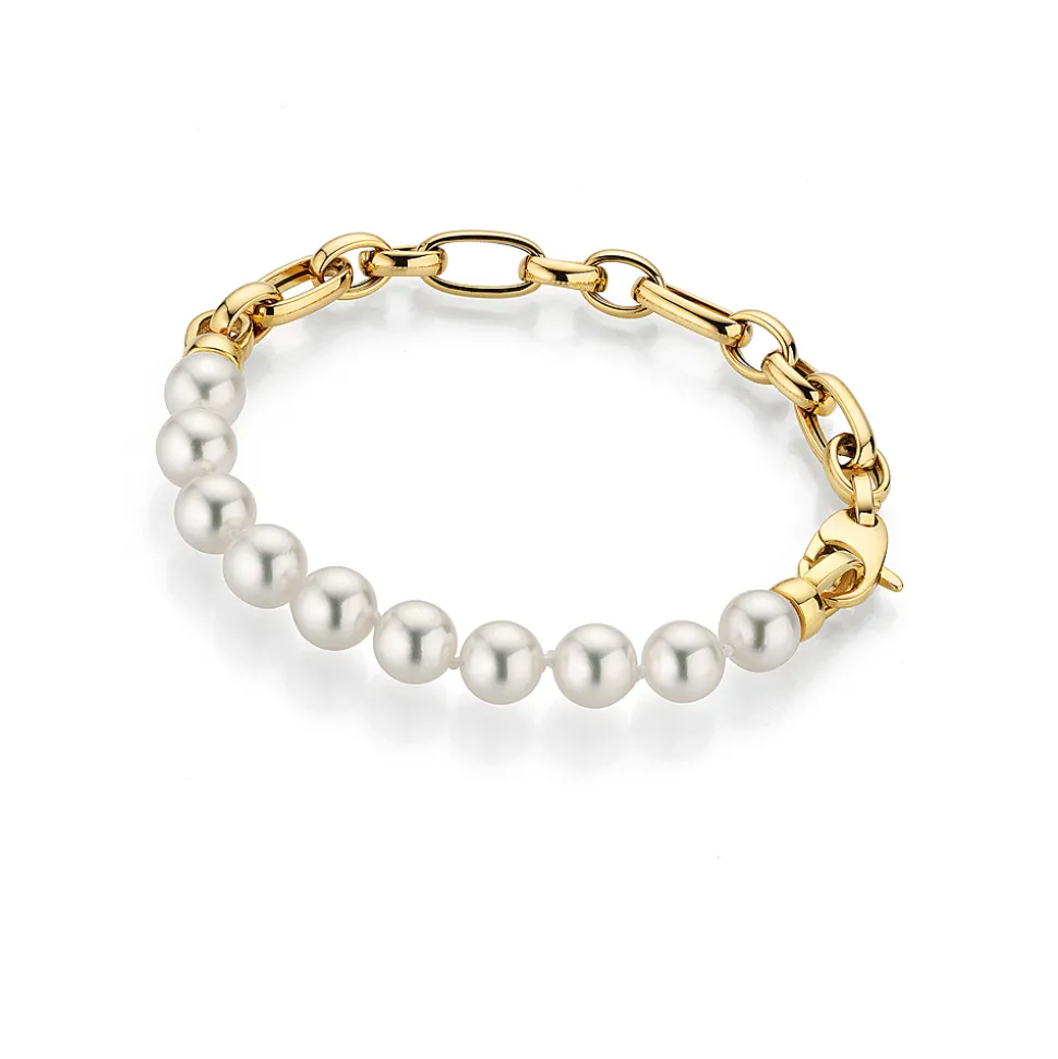 Balthasar arlband goud met Akoya Parels