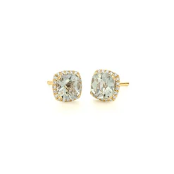earring amethyst yellow gold