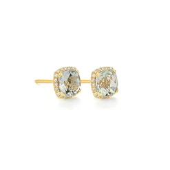 earring amethyst yellow gold
