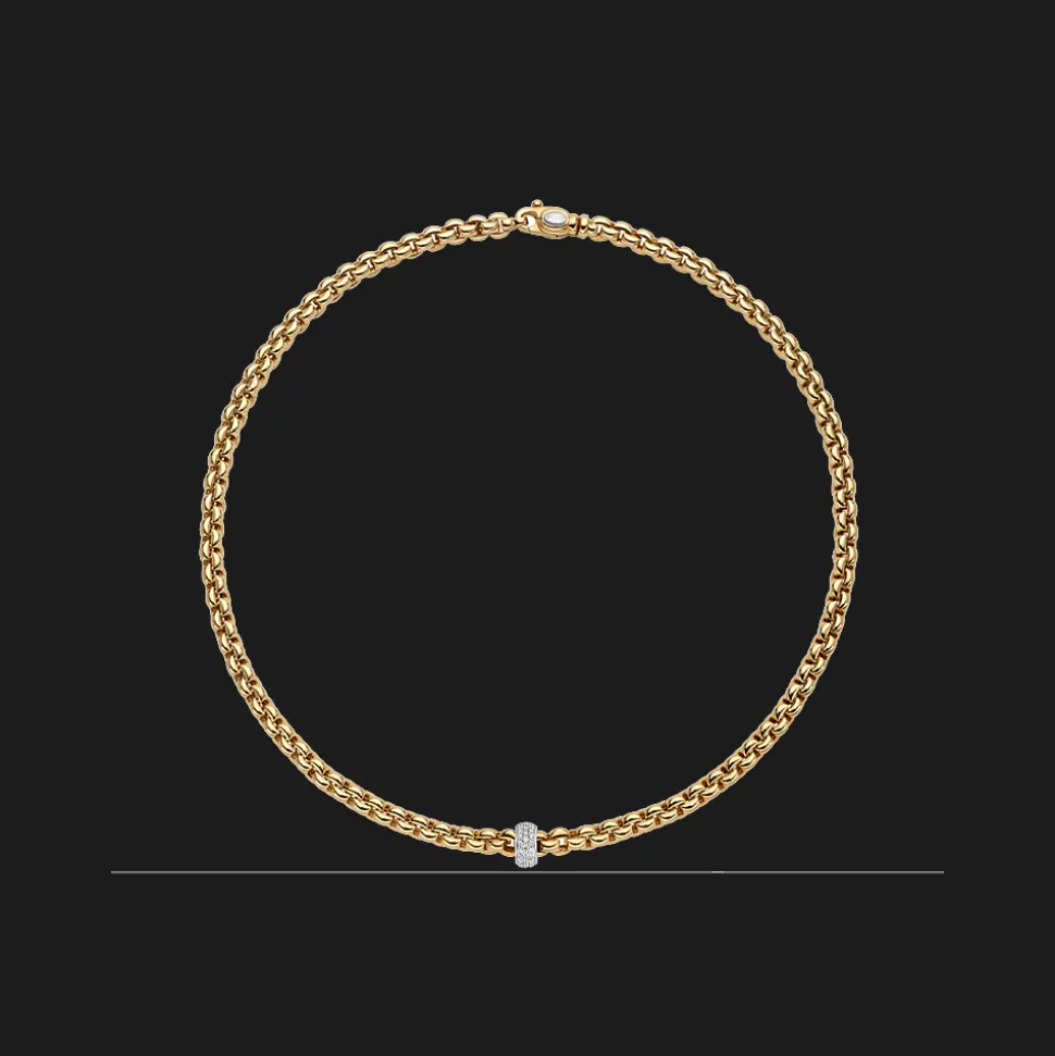 Eka Halsketting 18kt Geel goud Diamant