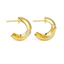 Facet earring yellow gold white rhodium E3140067GYA08