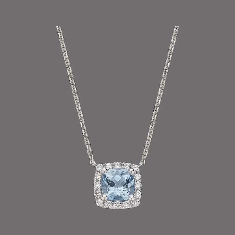 Gatsby Gala Halsketting 18kt Witgoud Aquamarine Diamant AP02 N 0015
