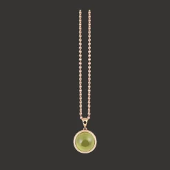 Halsketting 18kt Rose goud Peridot