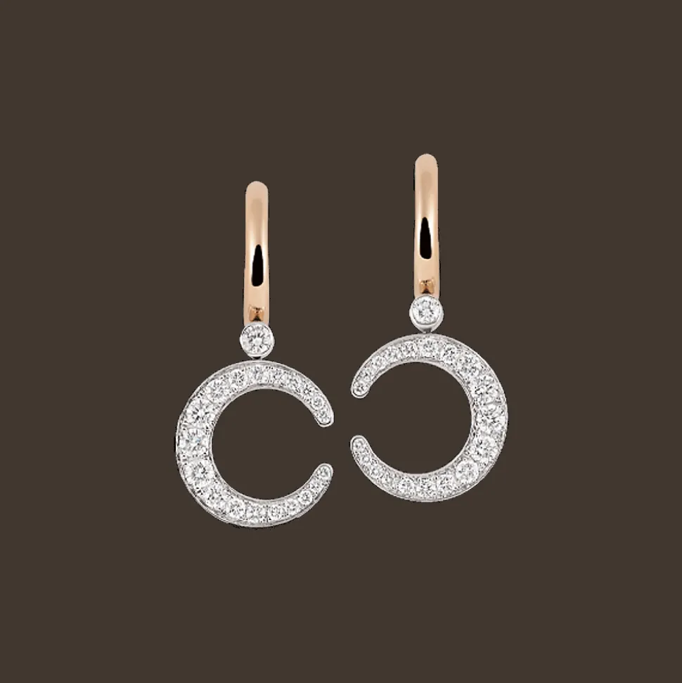 Mezzaluna Oorbellen Bi-color Diamant