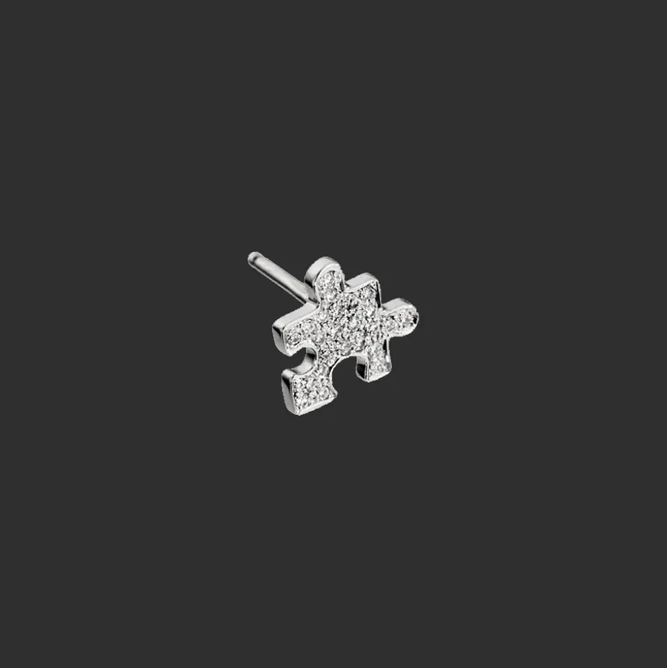 Mini Puzzle Stud Witgoud Full Pave