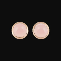 Oorbellen 18kt Rose goud Chalcedony Pink