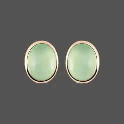 Oorbellen 18kt Rose goud Prehnite