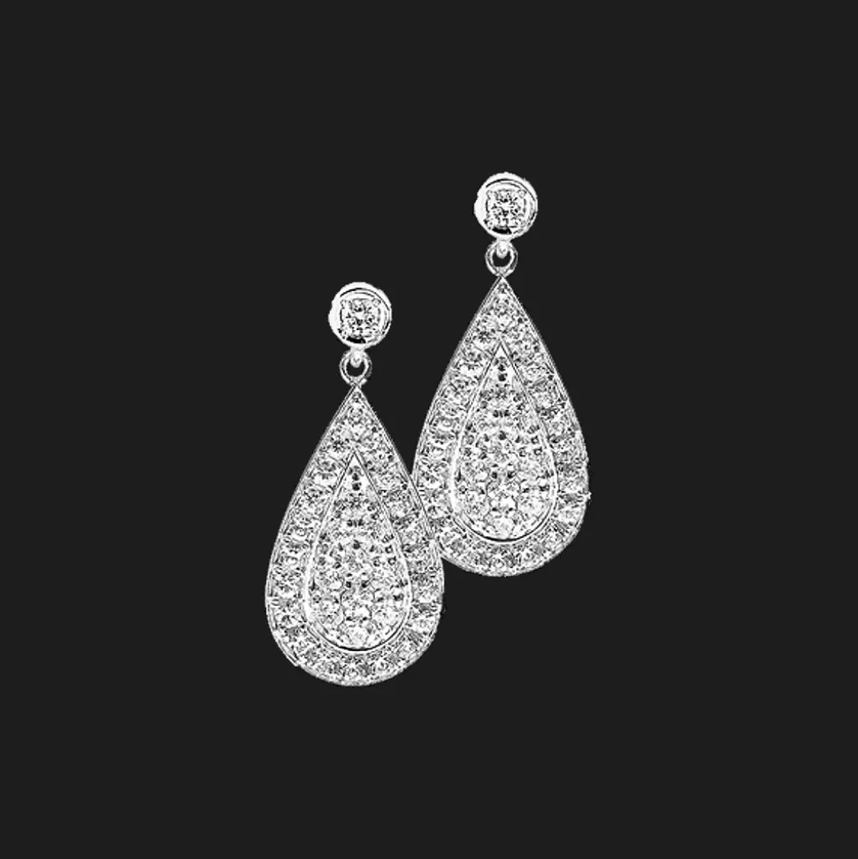 Oorbellen 18kt Witgoud Diamant