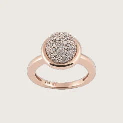 Ring 18kt Rose goud Diamant Bruin