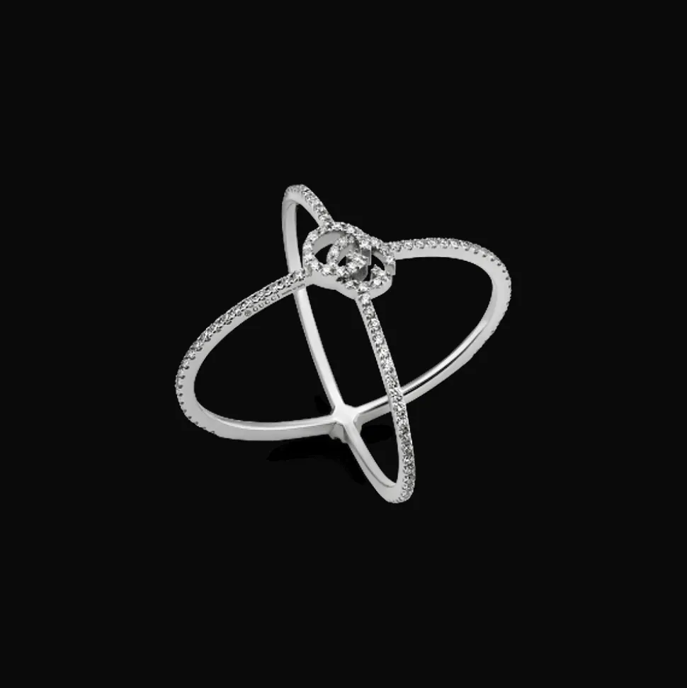 Running G Ring 18kt Witgoud Diamant