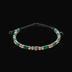 Wolf Armband 18kt Rose goud Malachite Diamant