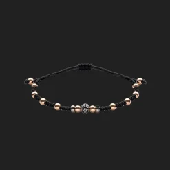 Wolf Armband 18kt Rose goud Diamant Macrame